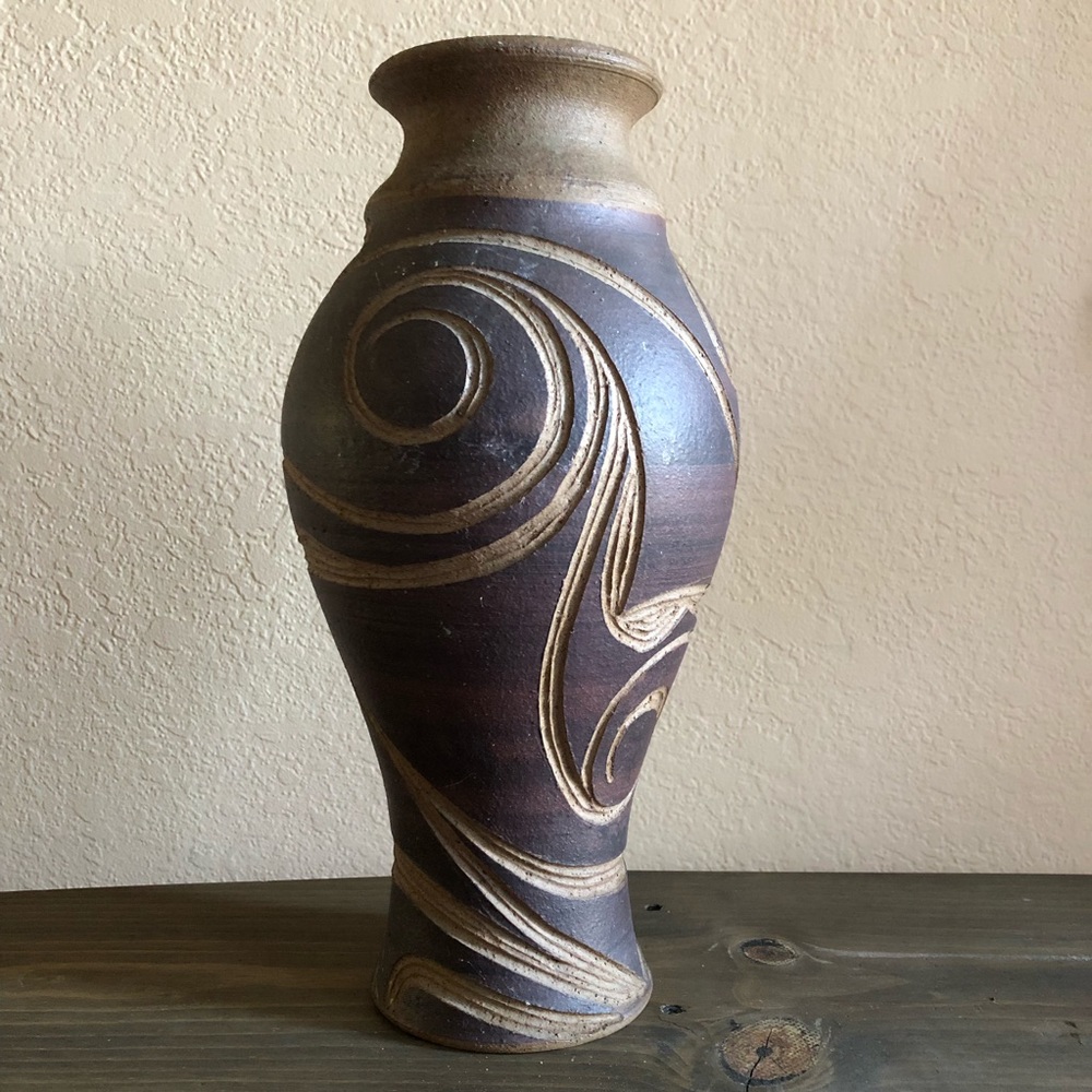 hand thrown stoneware vase
